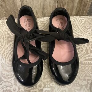 Eurotard Euphonia Black Patent Leather Tap Shoes Youth Size 8W
